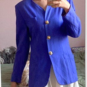 Size 8-Casual corner bright blue women’s blazer